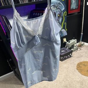 Light Blue Lace Trim Night Shirt